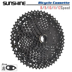 SUNSHINE Black Bicycle Freewheel MTB Bike Cassette K7 8/9/10/11/12 - VirtuousWares.Store