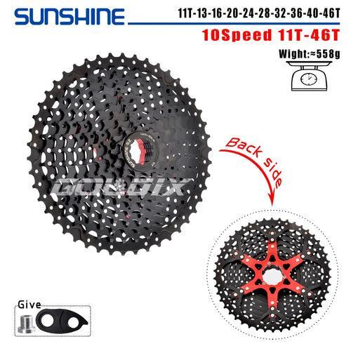 SUNSHINE Black Bicycle Freewheel MTB Bike Cassette K7 8/9/10/11/12 - VirtuousWares.Store