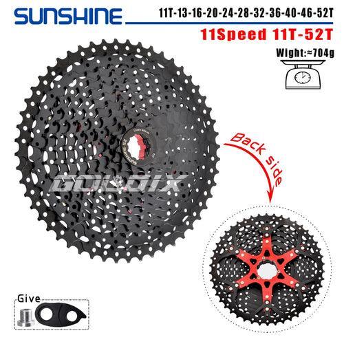 SUNSHINE Black Bicycle Freewheel MTB Bike Cassette K7 8/9/10/11/12 - VirtuousWares.Store