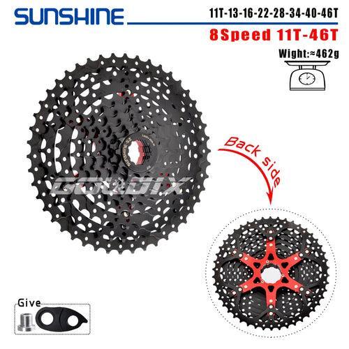 SUNSHINE Black Bicycle Freewheel MTB Bike Cassette K7 8/9/10/11/12 - VirtuousWares.Store