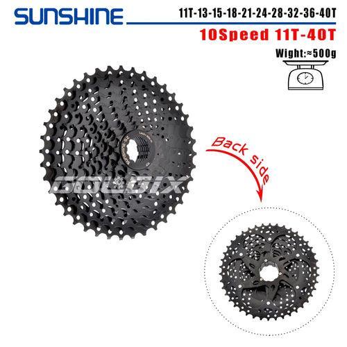 SUNSHINE Black Bicycle Freewheel MTB Bike Cassette K7 8/9/10/11/12 - VirtuousWares.Store