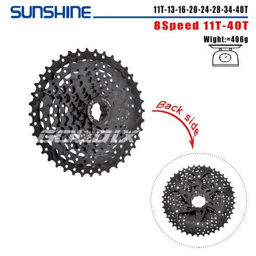 SUNSHINE Black Bicycle Freewheel MTB Bike Cassette K7 8/9/10/11/12 - VirtuousWares.Store