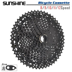 SUNSHINE Black Bicycle Freewheel MTB Bike Cassette K7 8/9/10/11/12 - VirtuousWares.Store
