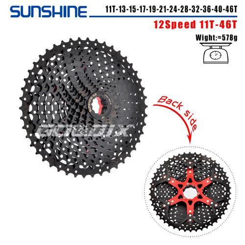 SUNSHINE Black Bicycle Freewheel MTB Bike Cassette K7 8/9/10/11/12 - VirtuousWares.Store
