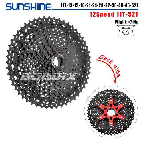 SUNSHINE Black Bicycle Freewheel MTB Bike Cassette K7 8/9/10/11/12 - VirtuousWares.Store