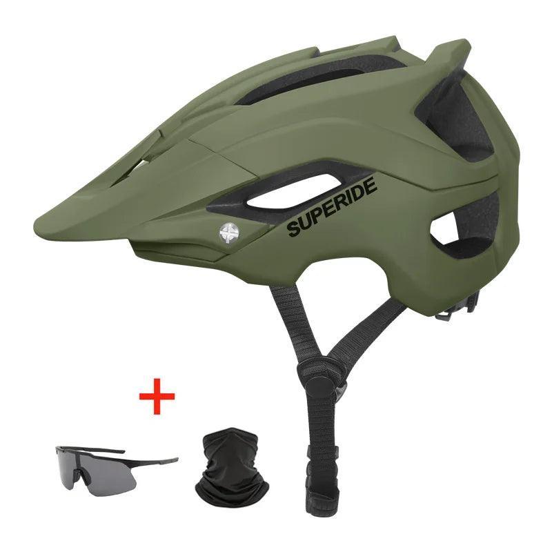 SUPERIDE Outdoor DH MTB Bicycle Helmet Integrally-molded Road Mountain Bike Helmet Ultralight Racing Riding Cycling Helmet - VirtuousWares.Store