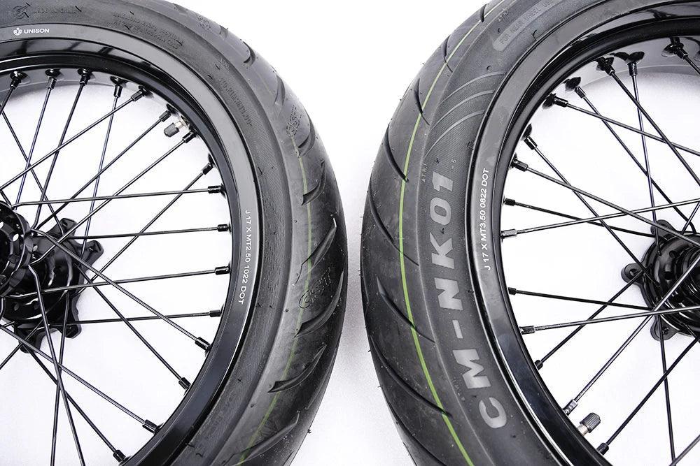 Surron Ultra bee 17inch Tire street conversion wheel assembly front - VirtuousWares.Store