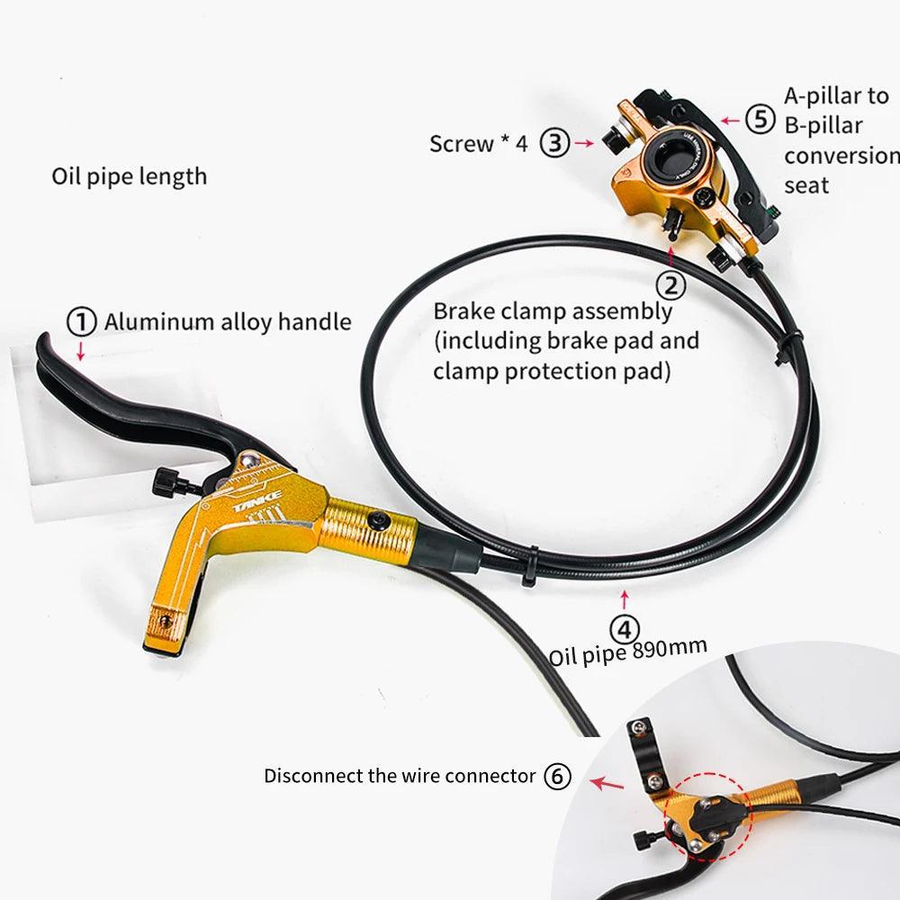 TANKE E-Bike MTB Hydraulic Disc Brake Set Electric E Scooter Power - VirtuousWares.Store