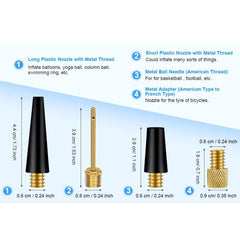 Tire Valve Adapter Ball Pump Needle Balloon Nozzle Inflation Kit for - VirtuousWares.Store