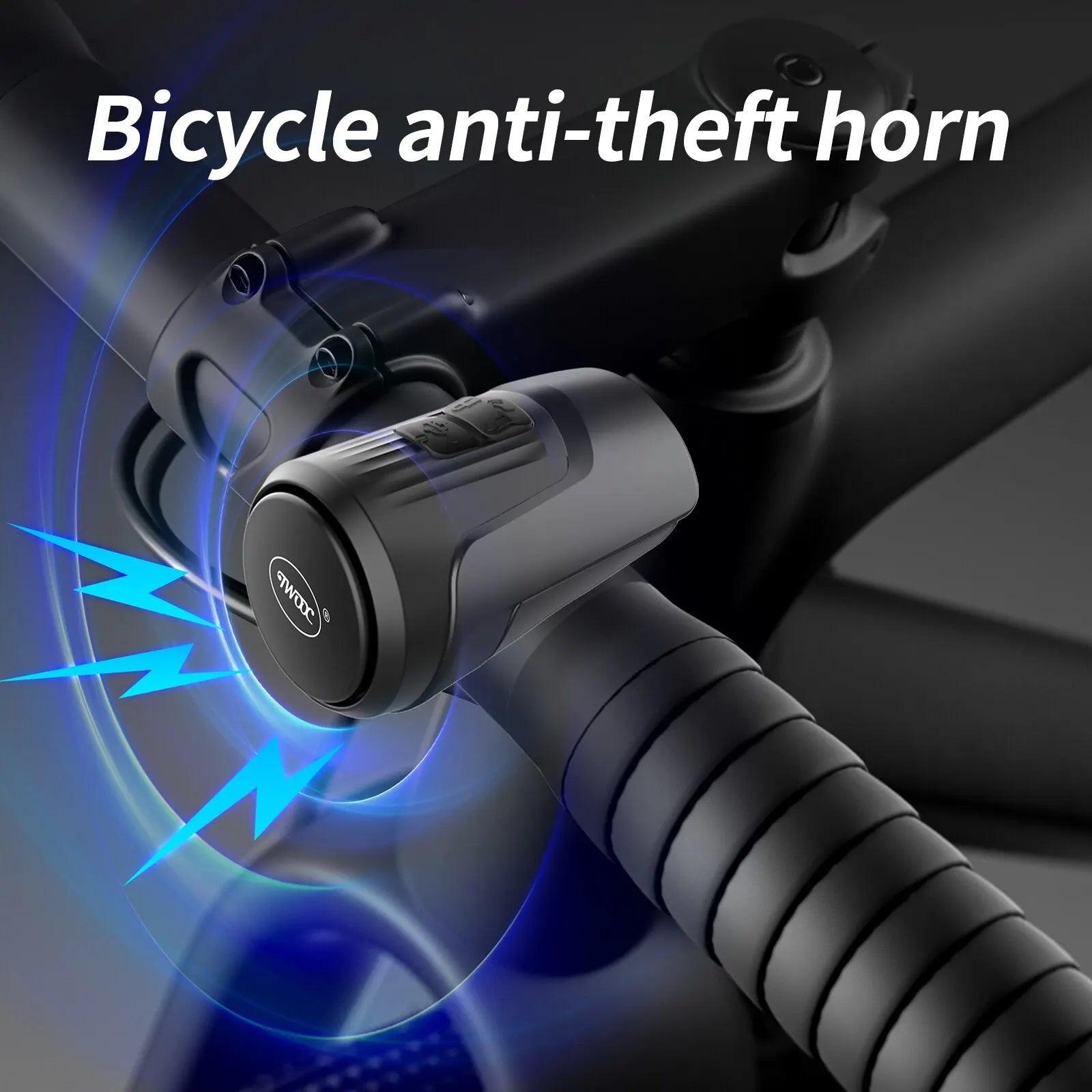 TWOOC 125dB Bicycle Electronic Bell Anti Theft Horn USB Rechargeable - VirtuousWares.Store