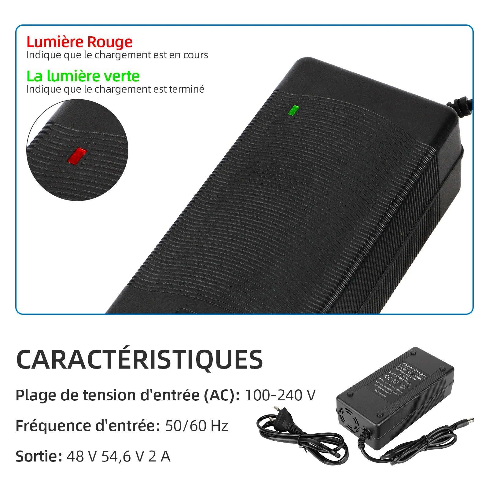 Ulip 54.6V 2A Scooter Battery Charger 48V EU Plug Power Supply - VirtuousWares.Store
