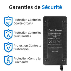 Ulip 54.6V 2A Scooter Battery Charger 48V EU Plug Power Supply - VirtuousWares.Store