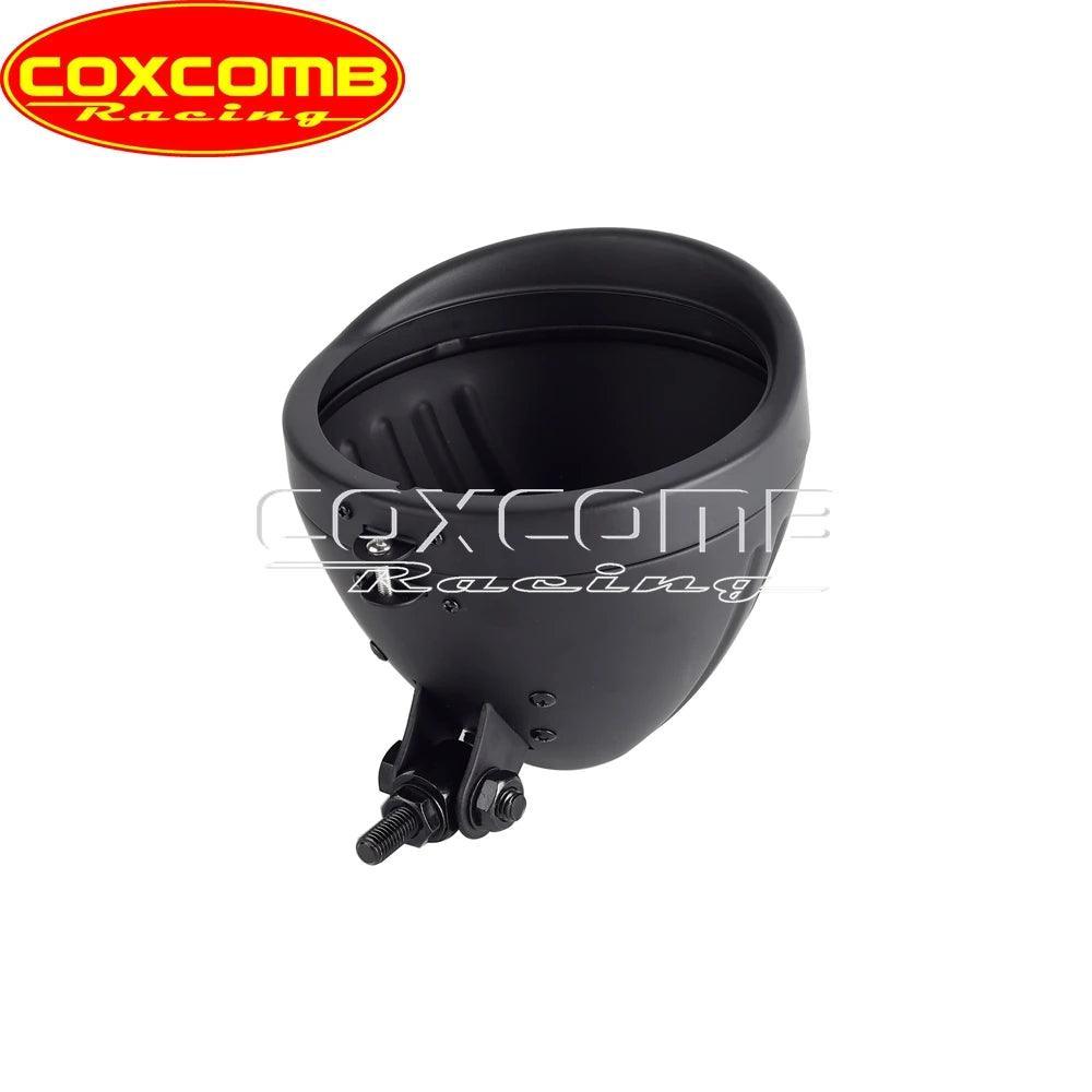 Universal Motorcycle 5.75" Round Headlight Housing Bucket With Visor - VirtuousWares.Store