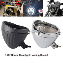 Universal Motorcycle 5.75" Round Wire Harnesst Headlamp Light Shell - VirtuousWares.Store