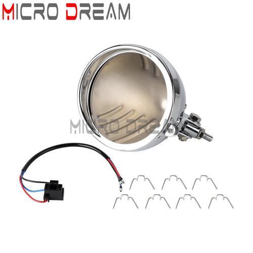 Universal Motorcycle 5.75" Round Wire Harnesst Headlamp Light Shell - VirtuousWares.Store