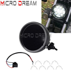 Universal Motorcycle 5.75" Round Wire Harnesst Headlamp Light Shell - VirtuousWares.Store