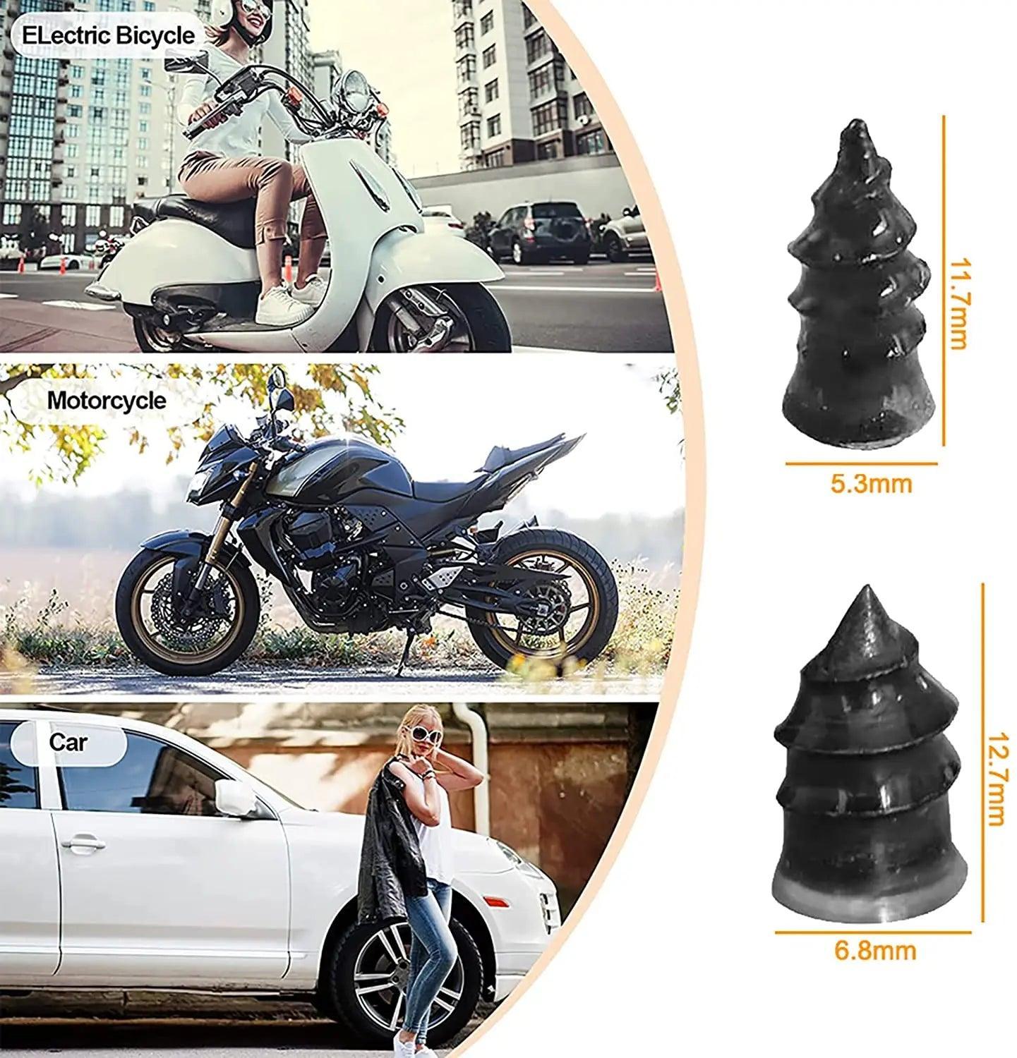 Vacuum Tyre Repair Nail Set Kit for Wheels Car Motorcycle Scooter - VirtuousWares.Store