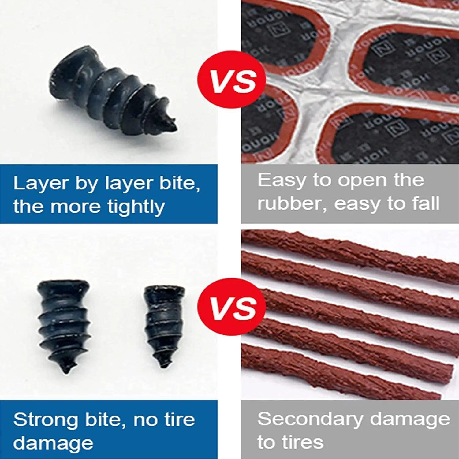 Vacuum Tyre Repair Nail Set Kit for Wheels Car Motorcycle Scooter - VirtuousWares.Store