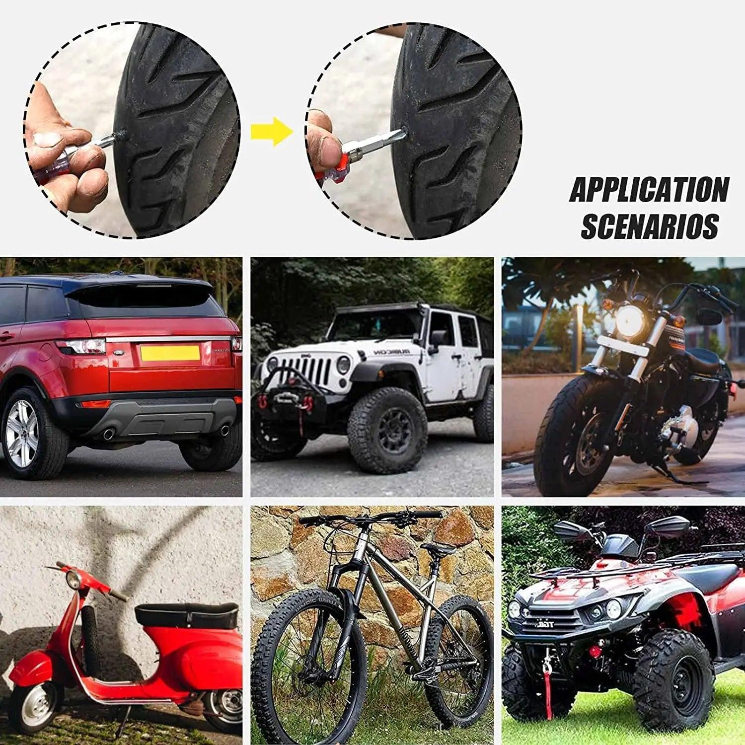 Vacuum Tyre Repair Nail Set Kit for Wheels Car Motorcycle Scooter - VirtuousWares.Store
