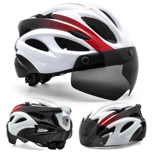 VICTGOAL Bicycle Helmet For Men Taillight Magnetic Goggles UV400 Lens - VirtuousWares.Store