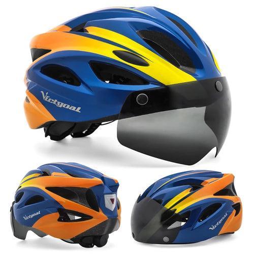 VICTGOAL Bicycle Helmet For Men Taillight Magnetic Goggles UV400 Lens - VirtuousWares.Store