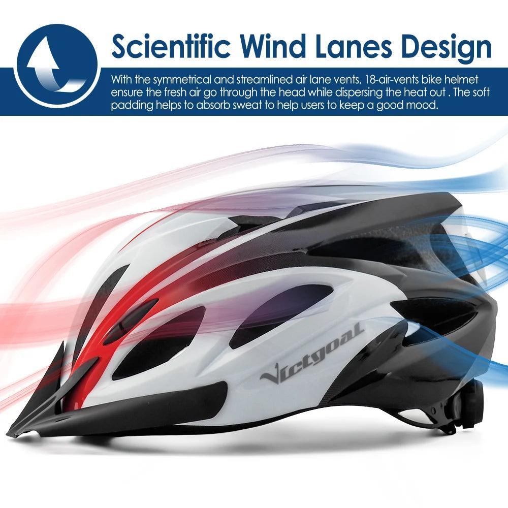 VICTGOAL Bicycle Helmet For Men Taillight Magnetic Goggles UV400 Lens - VirtuousWares.Store