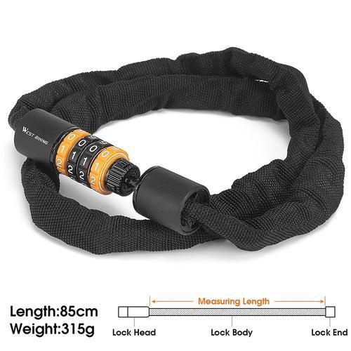WEST BIKING Anti-theft MTB Road Bike Password Lock Portable Safety - VirtuousWares.Store