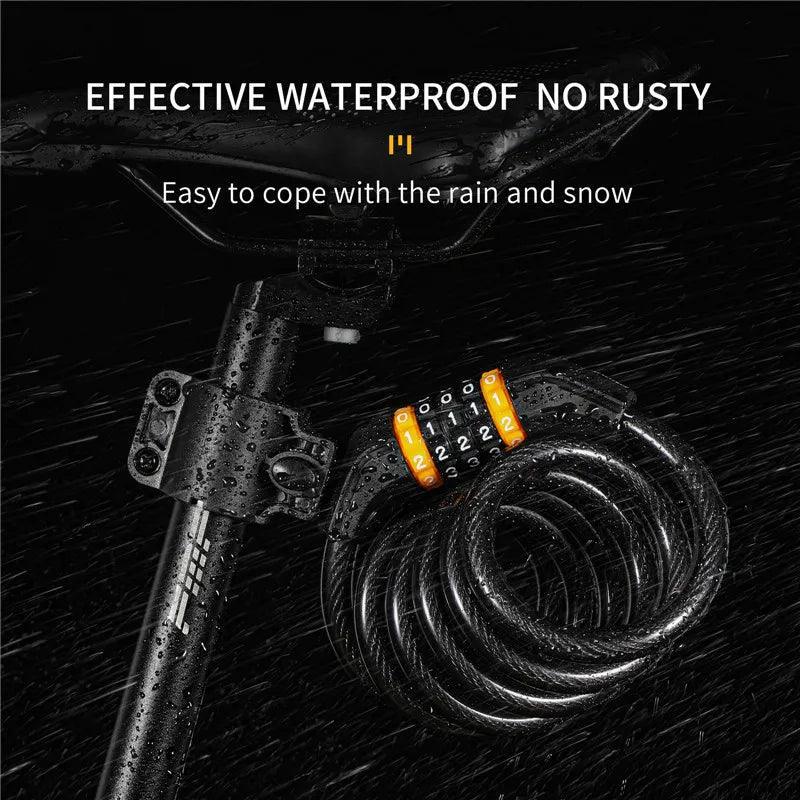 WEST BIKING Bicycle Cable Lock MTB Road Bike Security Steel Cable - VirtuousWares.Store