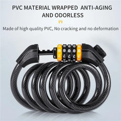 WEST BIKING Bicycle Cable Lock MTB Road Bike Security Steel Cable - VirtuousWares.Store