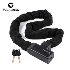 WEST BIKING Bicycle Lock Safety Anti-theft MTB Road Bike Chain Lock With 2 Keys Scooter Electric E-Bike Cycling Accessories - VirtuousWares.Store
