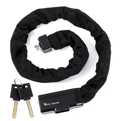 WEST BIKING Bicycle Lock Safety Anti-theft MTB Road Bike Chain Lock With 2 Keys Scooter Electric E-Bike Cycling Accessories - VirtuousWares.Store