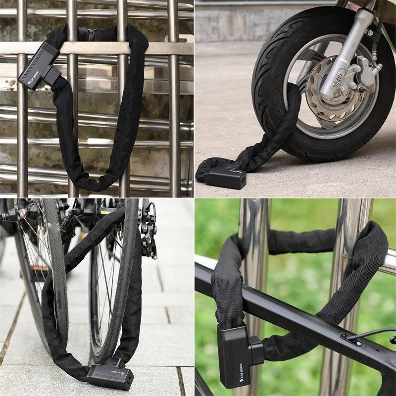 WEST BIKING Bicycle Lock Safety Anti-theft MTB Road Bike Chain Lock With 2 Keys Scooter Electric E-Bike Cycling Accessories - VirtuousWares.Store