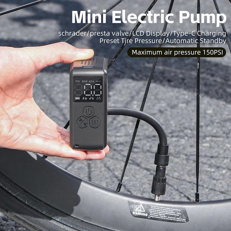 WEST BIKING Bike Pump Portable Mini Electric Air Pump 150PSI Tire - VirtuousWares.Store