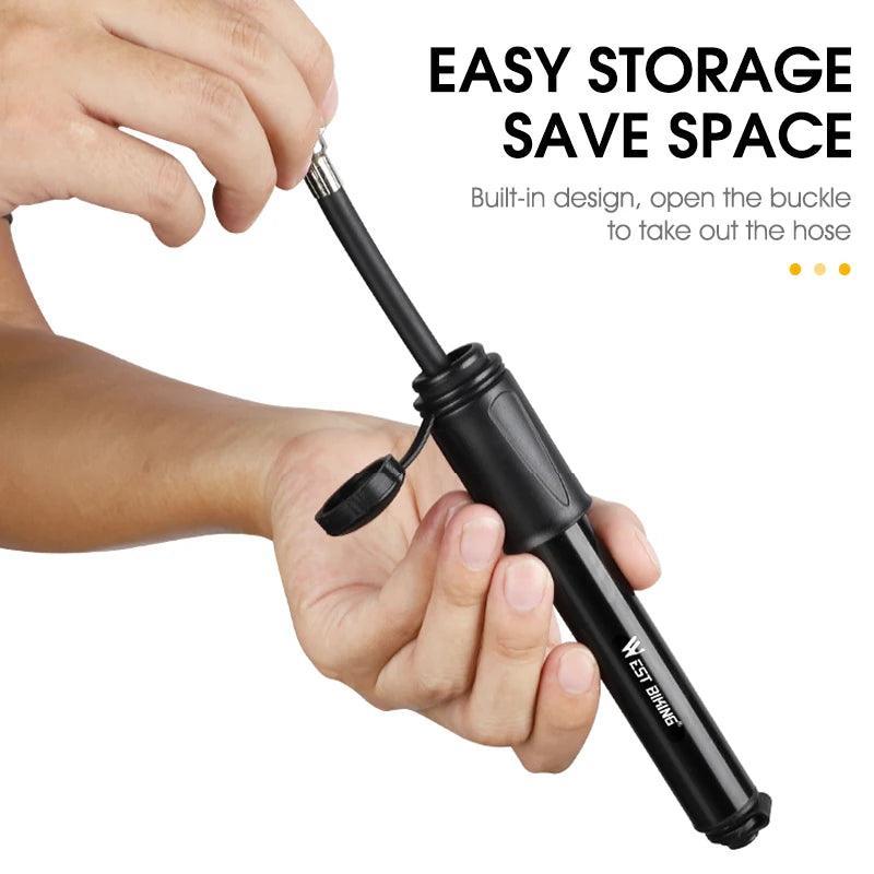 WEST BIKING Mini Bicycle Pump 100Psi Portable Schrader Presta Valve - VirtuousWares.Store