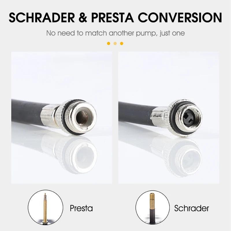 WEST BIKING Mini Bicycle Pump 100Psi Portable Schrader Presta Valve - VirtuousWares.Store
