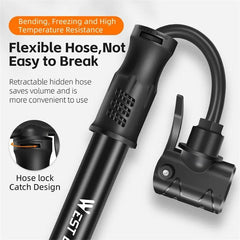 WEST BIKING Mini Bike Pump Aluminum Alloy Bicycle Hand Air Pump Tire - VirtuousWares.Store