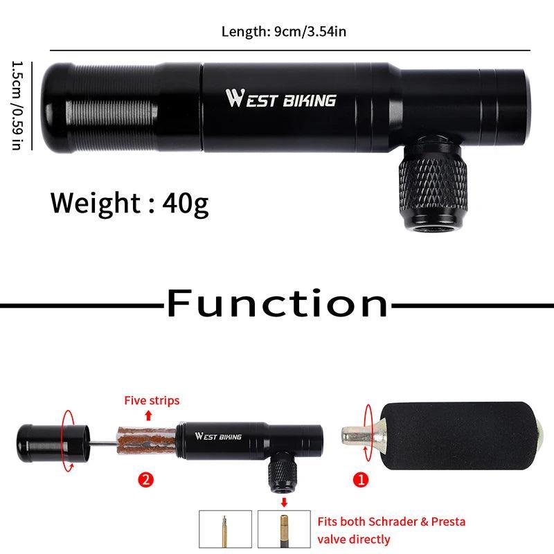 WEST BIKING Mini CO2 Bike Pump CO2 Inflator Pump Presta & Schrader - VirtuousWares.Store