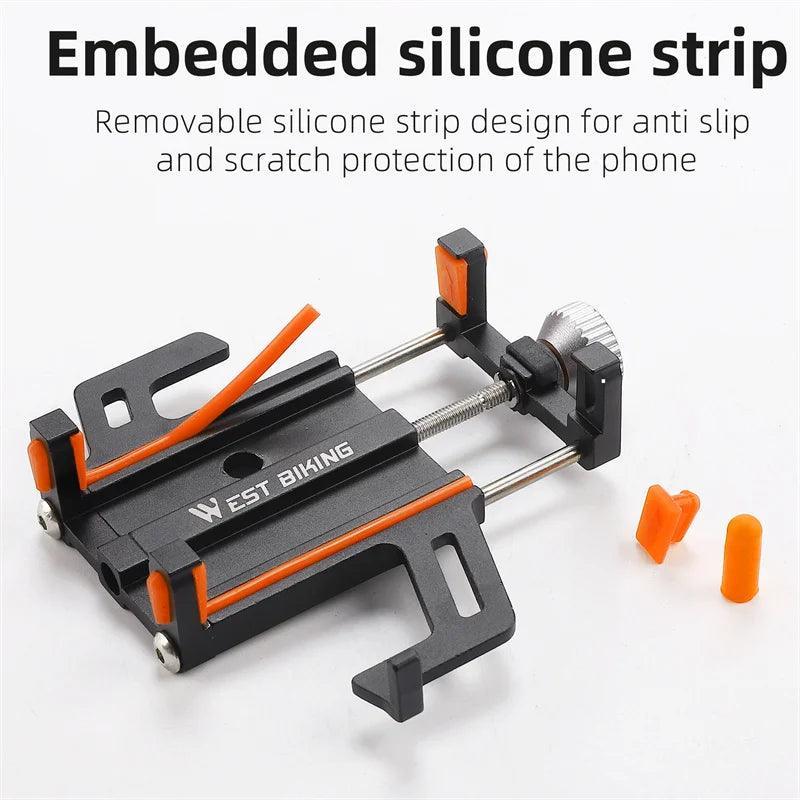 WEST BIKING Phone Holder Motorcycle Electric Scooter Cellphone Stand Aluminum Alloy CNC Smart Phone Bracket Bicycle Accessories - VirtuousWares.Store