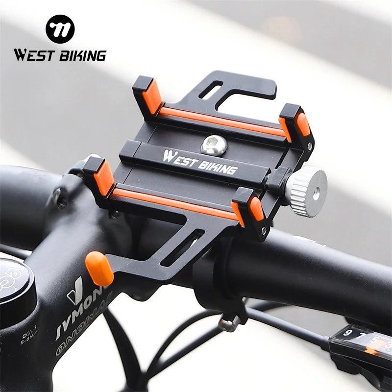WEST BIKING Phone Holder Motorcycle Electric Scooter Cellphone Stand Aluminum Alloy CNC Smart Phone Bracket Bicycle Accessories - VirtuousWares.Store