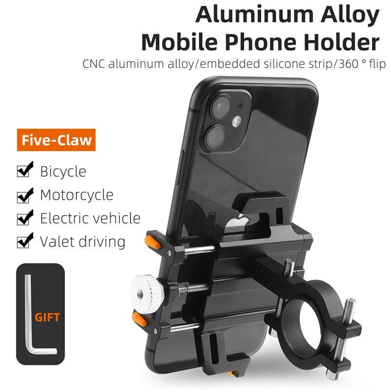 WEST BIKING Phone Holder Motorcycle Electric Scooter Cellphone Stand Aluminum Alloy CNC Smart Phone Bracket Bicycle Accessories - VirtuousWares.Store
