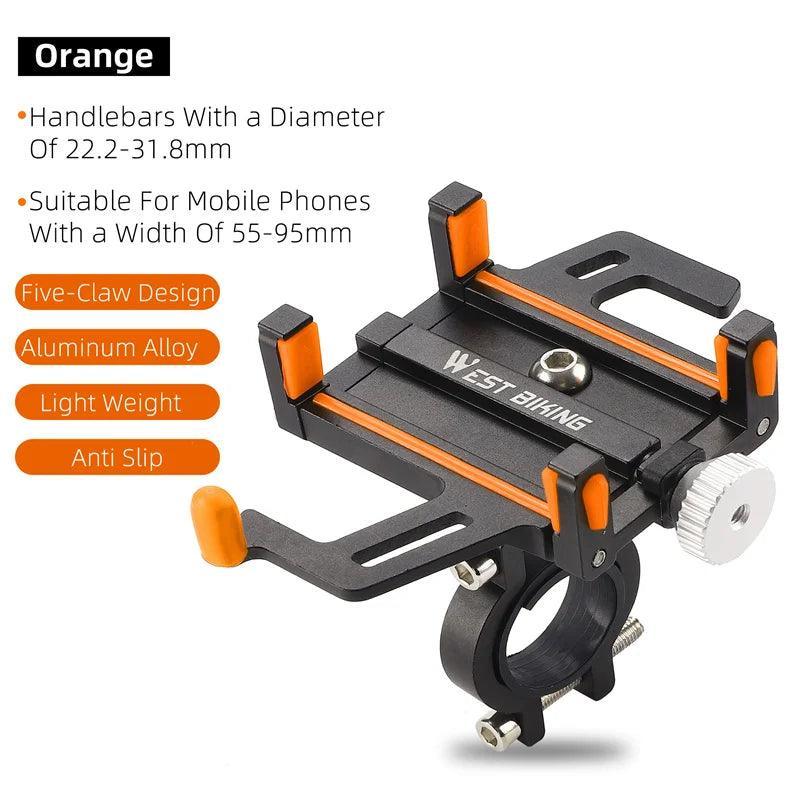 WEST BIKING Phone Holder Motorcycle Electric Scooter Cellphone Stand Aluminum Alloy CNC Smart Phone Bracket Bicycle Accessories - VirtuousWares.Store