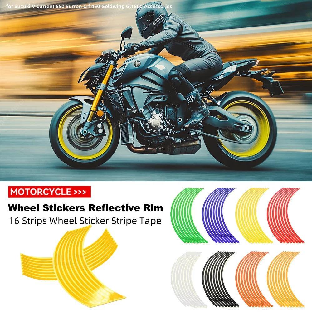 Wheel Sticker Reflective Rim Stripe Tape Motorcycle Stickers for - VirtuousWares.Store