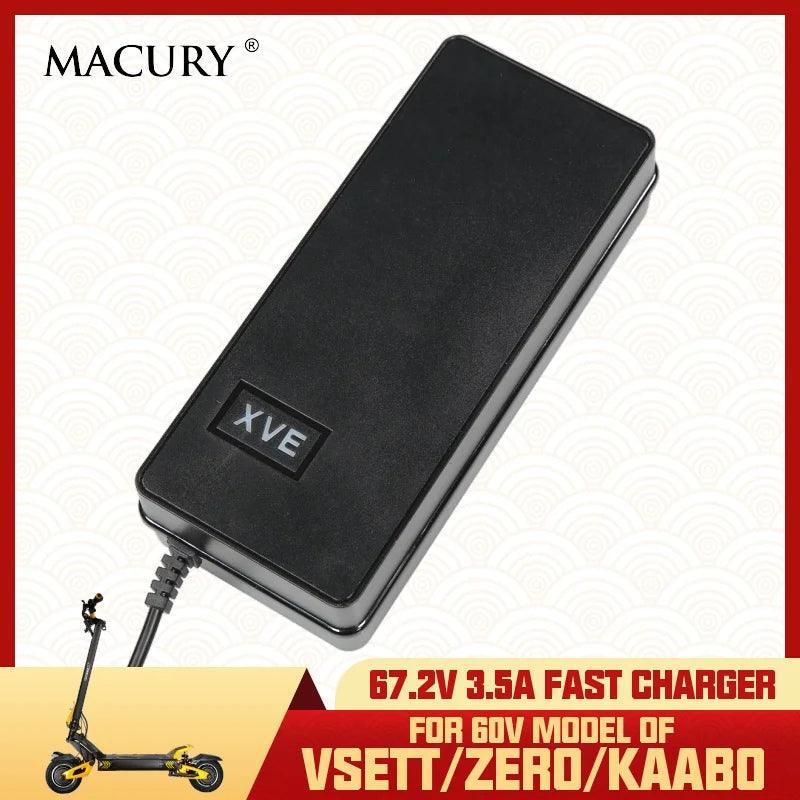 XVE GX16 3-Pin 67.2V 3.5A Fast Charger for 60V ZERO 10X VSETT 10+ - VirtuousWares:Global