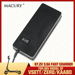 XVE GX16 3-Pin 67.2V 3.5A Fast Charger for 60V ZERO 10X VSETT 10+ - VirtuousWares:Global